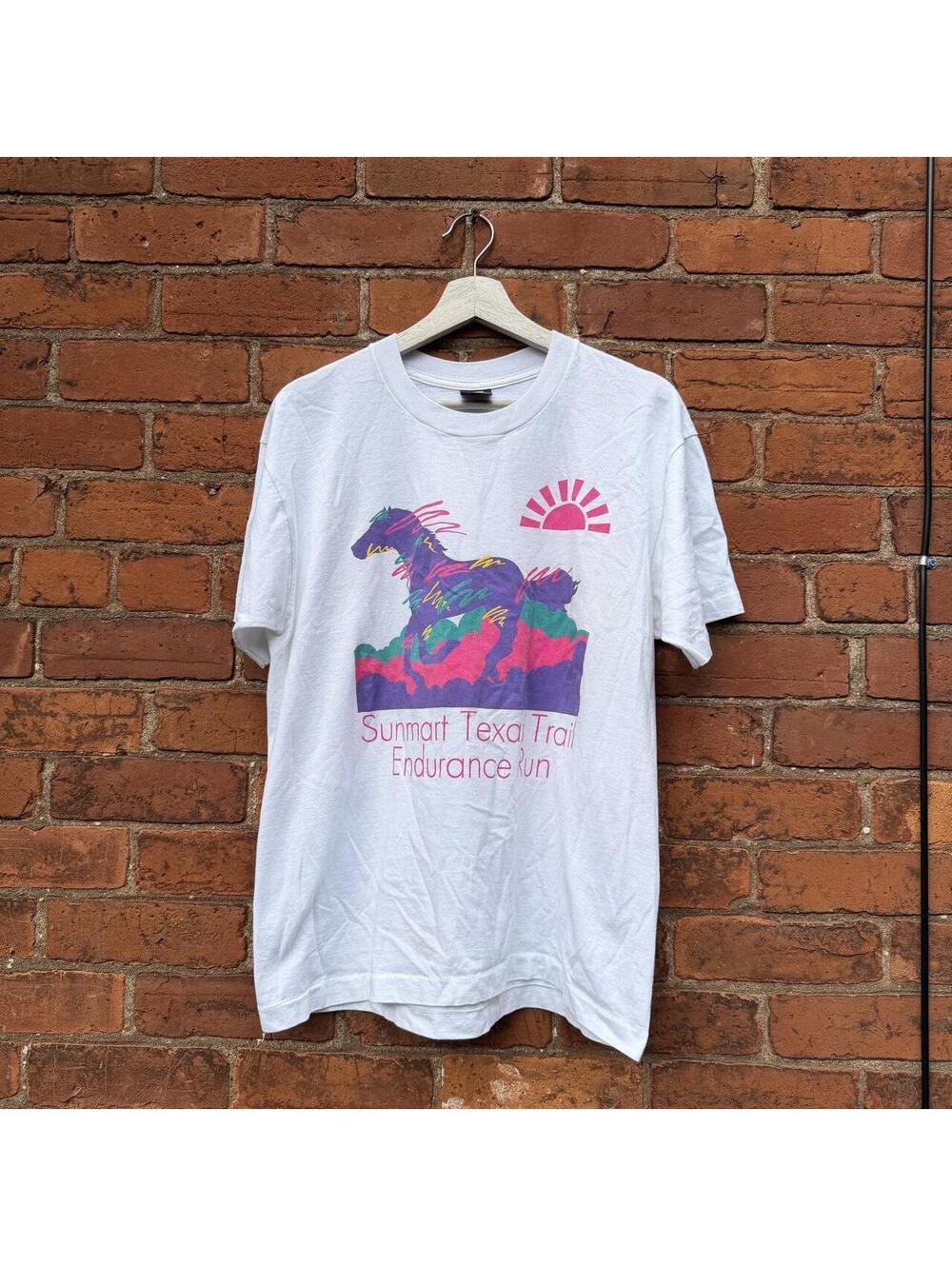 Vintage sunmart Texas trail endurance run t shirt 90s L